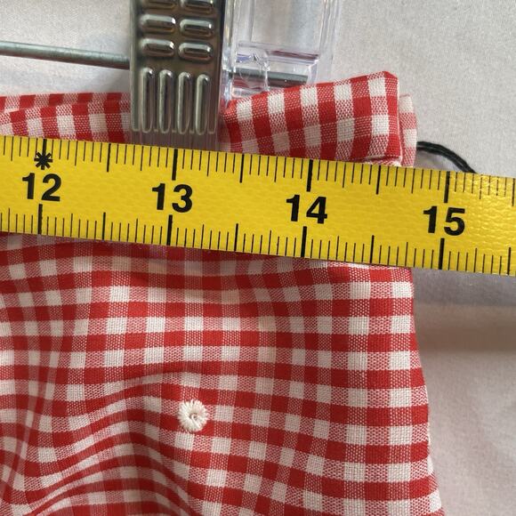 Renee Dumarr Womens Red Gingham Plaid Ankle Pants Size L Old Money Summer Preppy - Picture 5 of 12